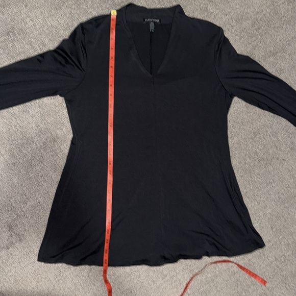 Eileen Fisher Black Blouse Small Professional Tencel Long Sleeve V Neck EUC - Picture 12 of 14